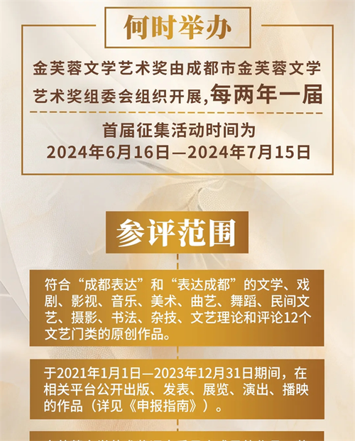 长篇小说奖20万元，首届金芙蓉文学艺术奖公布各奖项奖金额度