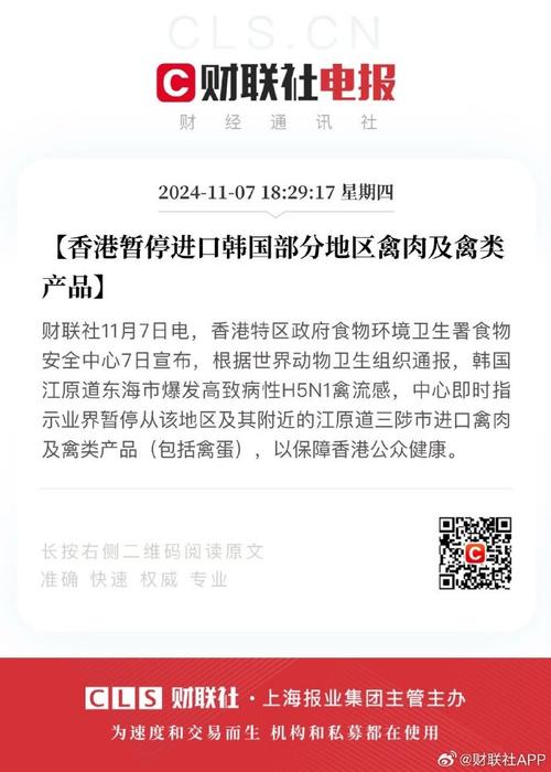 香港暂停进口匈牙利、法国和日本部分地区禽肉及禽类产品